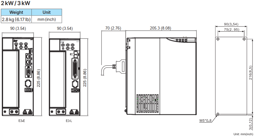 kích thước ASD-E3-3023-l